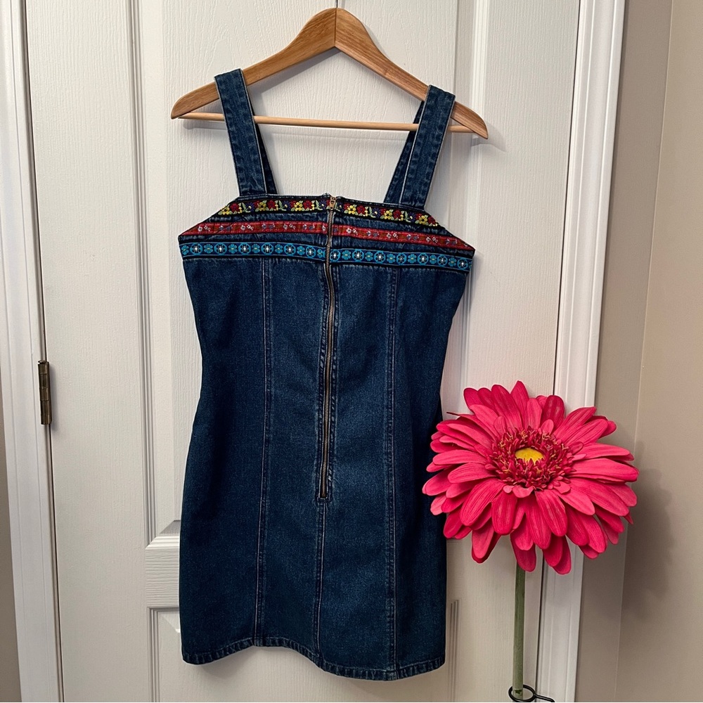 Santa Barbara Vintage 90’s Women’s Short Denim Jean Dress Medium - Picture 2 of 6